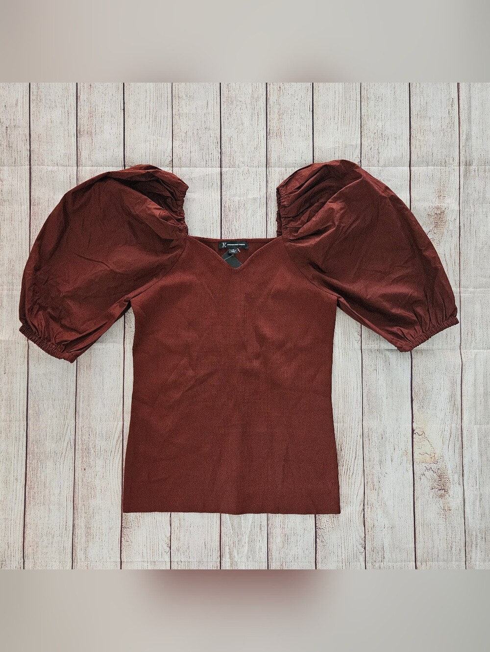 INC Puff Sleeve Women's Top - Deep Sienna